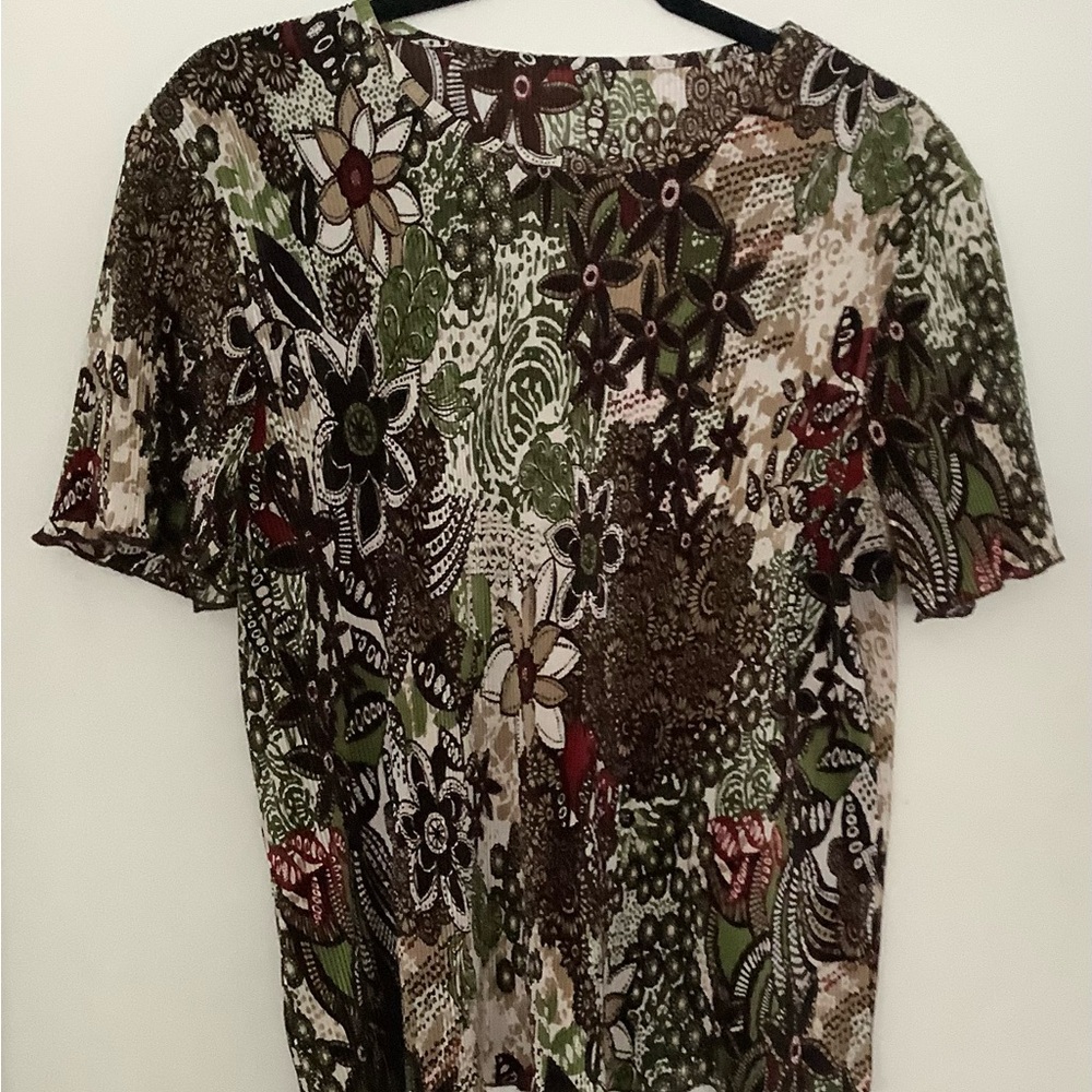 Flowered Blouse 1X